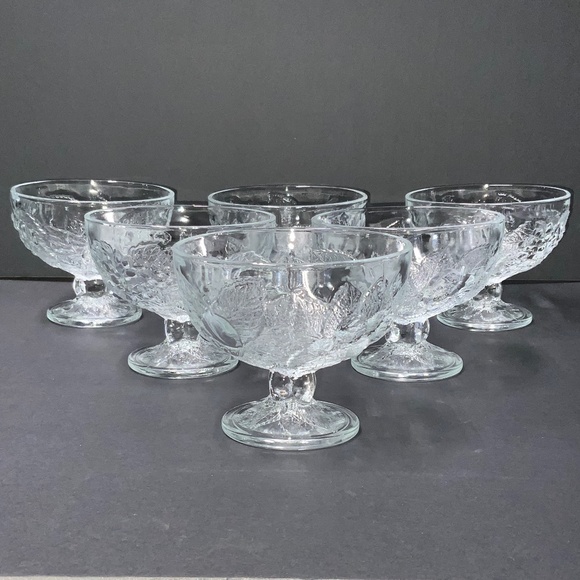 Set of 6 Pasabahce Circle Turkish Art Glass Dessert, Fruit, Parfait Bowls EUC! - Picture 1 of 5